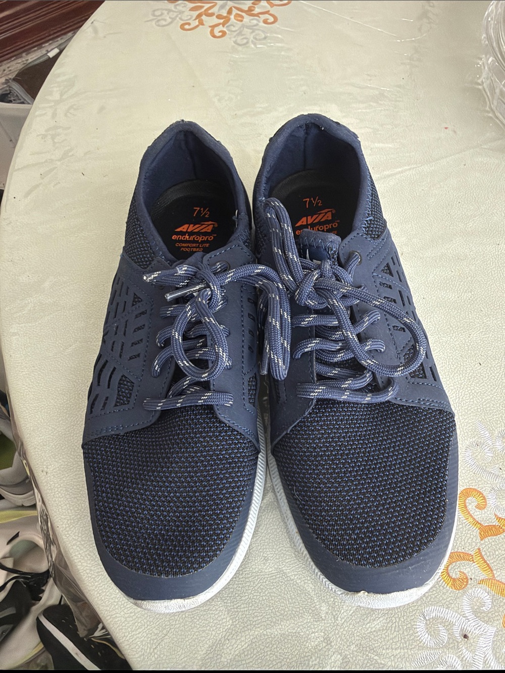 Avia Men’s Navy and White Athletic Lace-Up Sneakers
